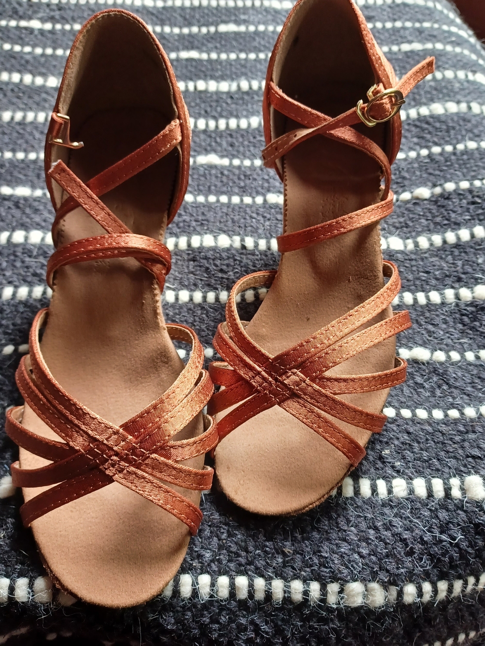 Strappy Copper Dance Heels for Women